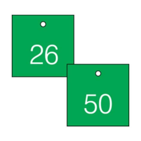 Accuform Engraved Numbered Tags, Plastic, 0.31 in H x 3 in W, 25 PK TDG371GN - main